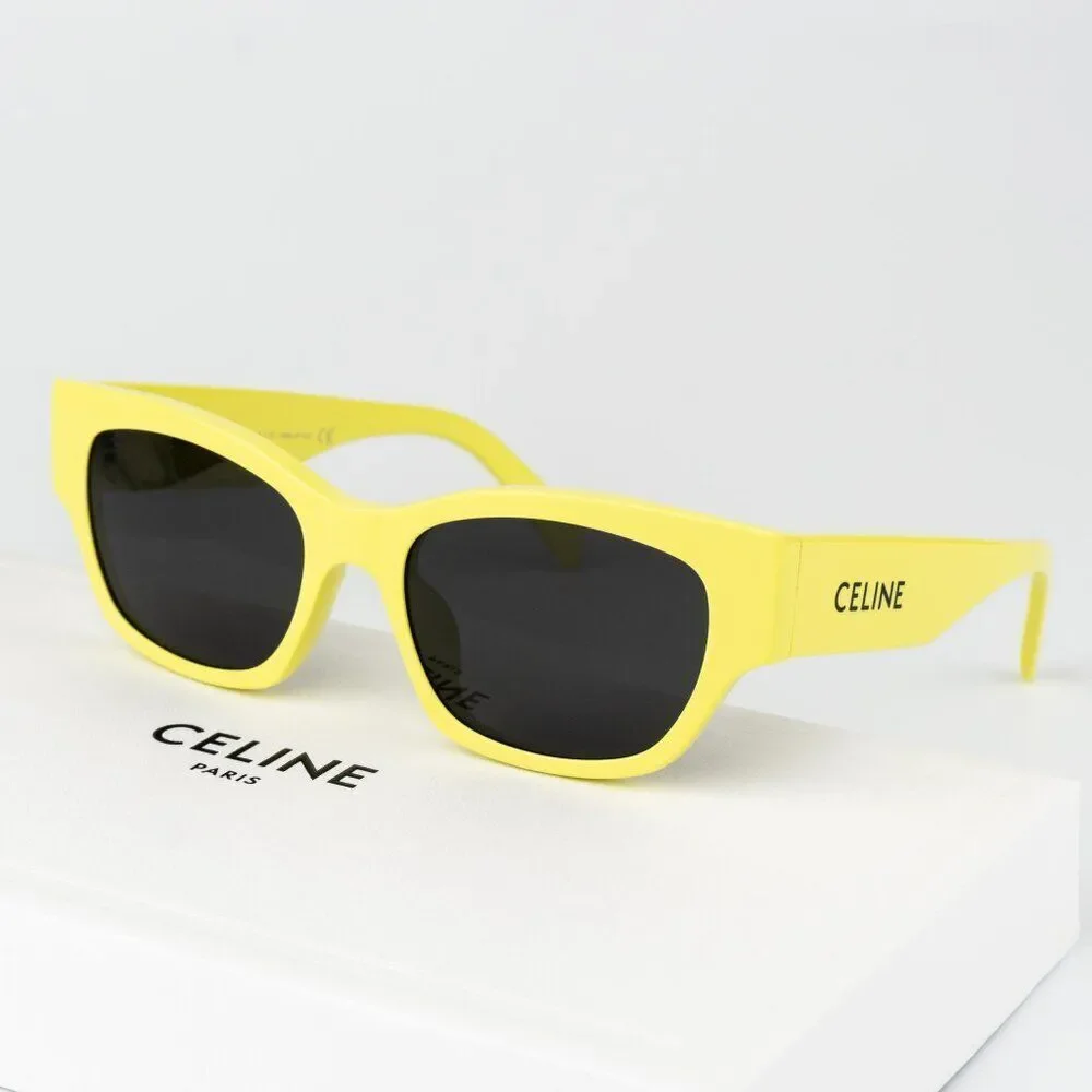 Celine MONOCHROMS Men Sunglasses Lime Green Grey Cat Eye CL40197U 93A BRAND NEW
